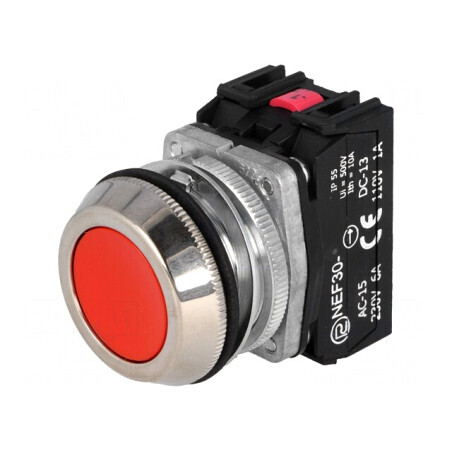 Comutator acționat prin apăsare 30mm 1NC 1NO | Electronic-mag.ro | Componente Electronice