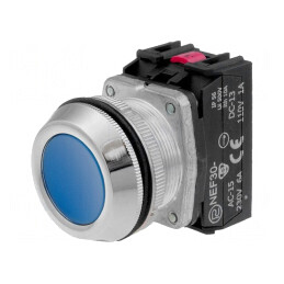 Comutator apăsare 30mm 1 NC NO NEF30-KNXY | Electronic-mag.ro | Componente Electronice