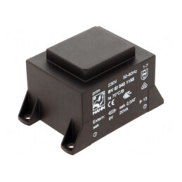 Transformator încapsulat 20VA 230VAC 9V PCB | Electronic-mag.ro | Componente Electronice