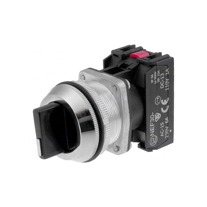 Comutator Rotativ Negru 30mm IP56 | Electronic-mag.ro | Componente Electronice