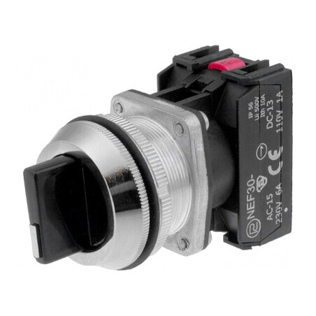 Comutator Rotativ Negru 30mm IP56 | Electronic-mag.ro | Componente Electronice