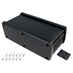 Carcasă Universală Aluminiu Neagră 177,6mm x 89mm x 61,1mm | Electronic-mag.ro | Componente Electronice