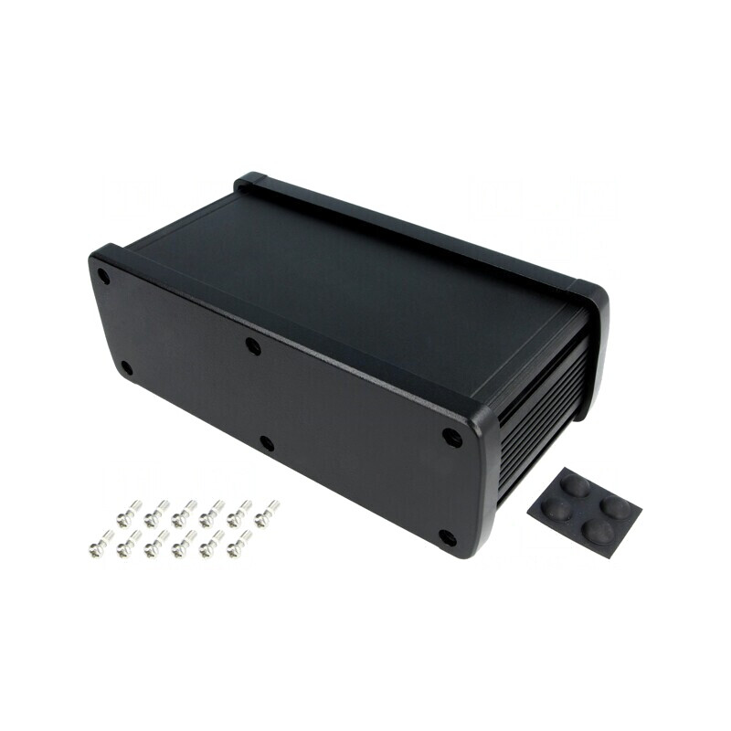 Carcasă Universală Aluminiu Neagră 177,6mm x 89mm x 61,1mm | Electronic-mag.ro | Componente Electronice