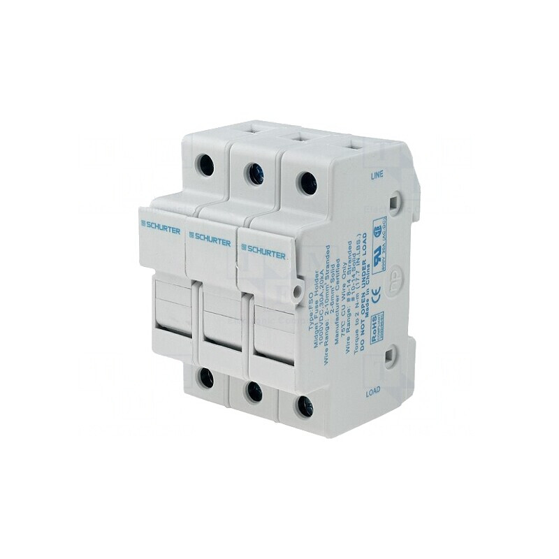 Clemă Siguranțe Cilindrice 10.3x38mm pentru Șină DIN 30A | Electronic-mag.ro | Componente Electronice