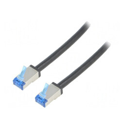 Cablu Patch S/FTP Cat 6a 20m Negru 26AWG