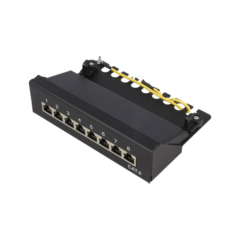 Patch Panel RJ45 Cat6 Negru 8 Porturi | Electronic-mag.ro | Componente Electronice