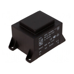 Transformator încapsulat 20VA 230VAC 12V PCB | Electronic-mag.ro | Componente Electronice