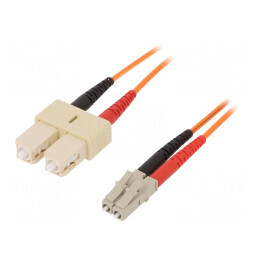 Patch Cord Fibra OM1 LC/UPC-SC/UPC 2m LSZH Portocaliu | Electronic-mag.ro | Componente Electronice