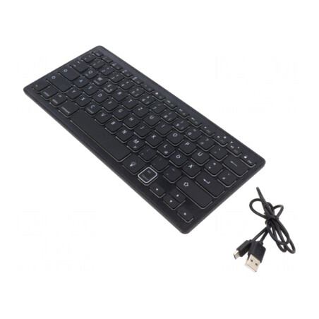 Tastatură neagră USB cu LED | Electronic-mag.ro | Componente Electronice