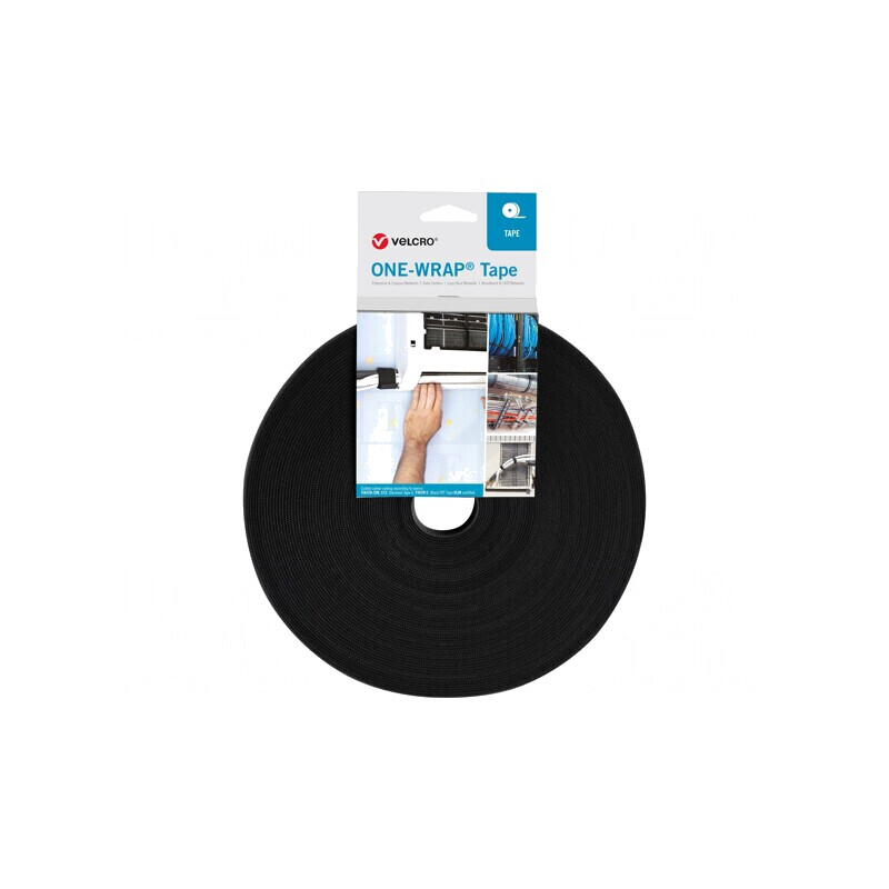 Bandă arici neagră 13mm x 25m pentru fixare și legare | Electronic-mag.ro | Componente Electronice
