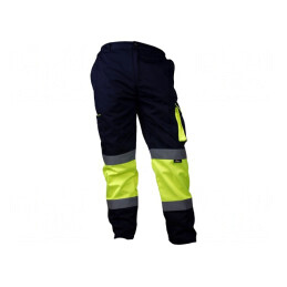 Pantaloni de lucru galbeni-bleumarin dimensiune M