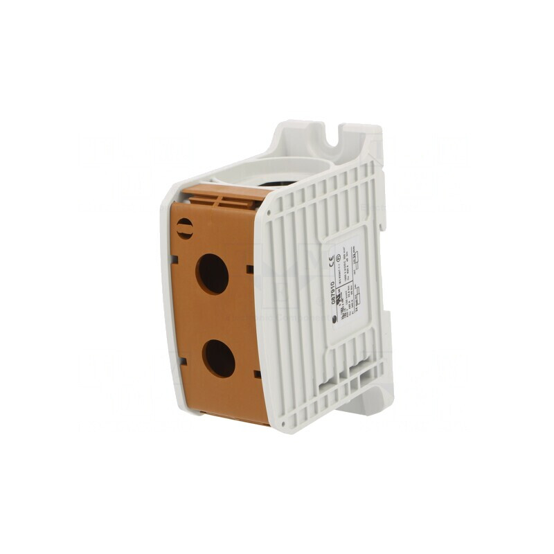 Conector de Șine 300mm2 1 Pista 2 Borne Maro | Electronic-mag.ro | Componente Electronice
