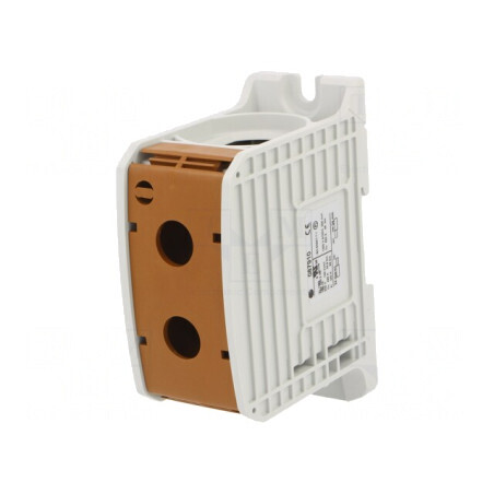 Conector de Șine 300mm2 1 Pista 2 Borne Maro | Electronic-mag.ro | Componente Electronice