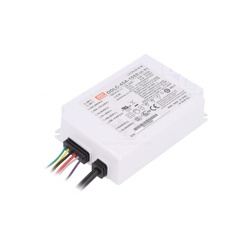 Alimentator LED 45W 36-43V 1050mA 90-295VAC | Electronic-mag.ro | Componente Electronice