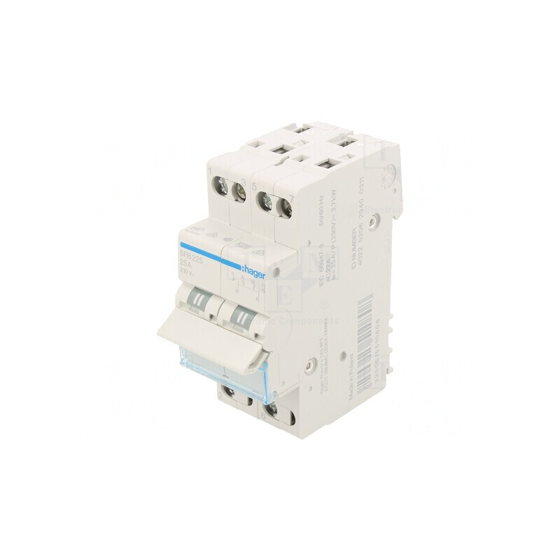 Întrerupător cu Manetă 2 Poli 230VAC 25A IP20 | Electronic-mag.ro | Componente Electronice
