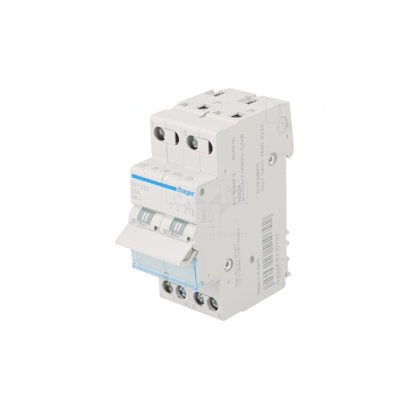 Întrerupător cu Manetă 2 Poli 230V 25A IP20 | Electronic-mag.ro | Componente Electronice