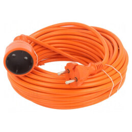 Prelungitor alimentare 20m portocaliu PVC 2x1,5mm2 | Electronic-mag.ro | Componente Electronice
