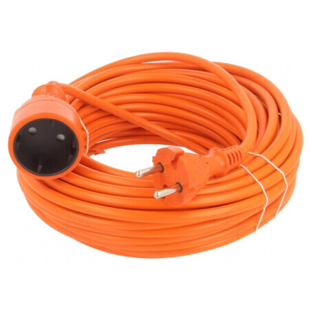 Prelungitor alimentare 20m portocaliu PVC 2x1,5mm2 | Electronic-mag.ro | Componente Electronice