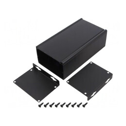 Carcasă Universală Neagră cu Lame de Fixare 89x160x56mm | Electronic-mag.ro | Componente Electronice