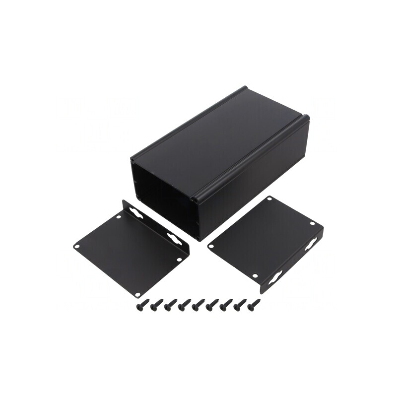 Carcasă Universală Neagră cu Lame de Fixare 89x160x56mm | Electronic-mag.ro | Componente Electronice