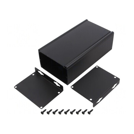 Carcasă Universală Neagră cu Lame de Fixare 89x160x56mm | Electronic-mag.ro | Componente Electronice