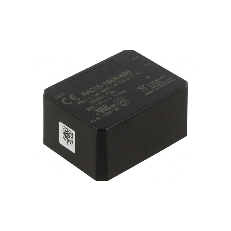 Convertor AC/DC 15W 15V 85-528VAC 120-750VDC | Electronic-mag.ro | Componente Electronice