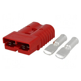 Mufă cablu-cablu hermafrodit PIN 2 crimpat roşie | Electronic-mag.ro | Componente Electronice