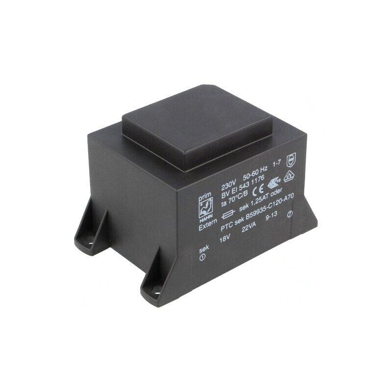 Transformator încapsulat 22VA 230VAC 18V 1223mA PCB | Electronic-mag.ro | Componente Electronice