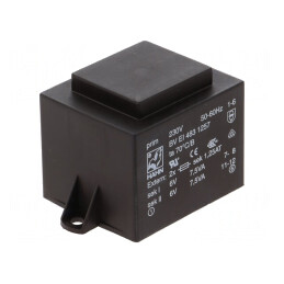 Transformator încapsulat 15VA 230VAC 6V PCB | Electronic-mag.ro | Componente Electronice