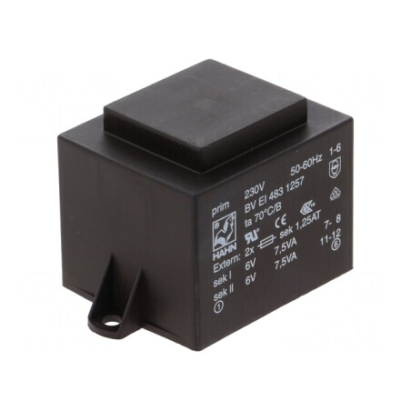 Transformator încapsulat 15VA 230VAC 6V PCB | Electronic-mag.ro | Componente Electronice