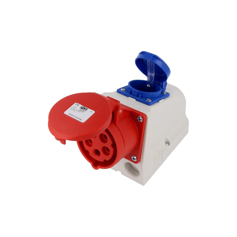 Conector Alimentare AC Trifazat 16A 400VAC IP44 Soclu Mamă | Electronic-mag.ro | Componente Electronice