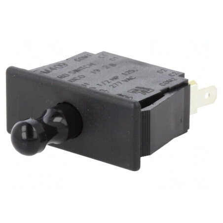 Comutator DPDT 10A/125VAC Negru pentru Ușă pe Panou | Electronic-mag.ro | Componente Electronice