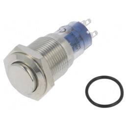 Comutator Anti-Vandalism DPDT 3A/250VAC IP67 ON-(ON) Ø16,2mm | Electronic-mag.ro | Componente Electronice