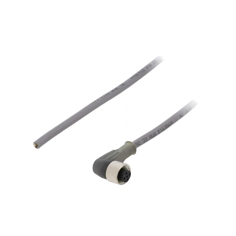 Cablu de Conectare M12, 5 Pin, 5m, Unghiular, 63VAC, 2.5A | Electronic-mag.ro | Componente Electronice