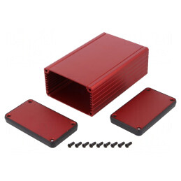 Carcasă Aluminiu Roșu 78x120x43mm  | Electronic-mag.ro | Componente Electronice