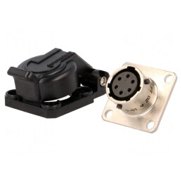 Conector Circular cu Flanșă pentru Montare pe Panou | Electronic-mag.ro | Componente Electronice