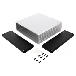 Carcasă aluminiu gri 165x160x51 mm | Electronic-mag.ro | Componente Electronice