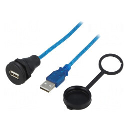 Cablu-adaptor | USB A soclu,USB A mufă | 1310 | USB 2.0 | IP67 | 1m | 