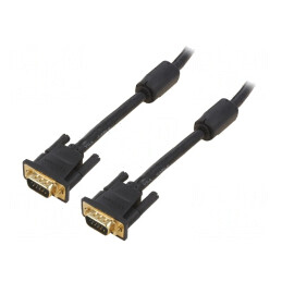 Cablu | D-Sub 15pin HD mufă,din ambele părţi | negru | 15m | DADBN