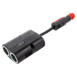 Splitter Brichetă Auto cu 2 Socluri, 16A, Negru | Electronic-mag.ro | Componente Electronice