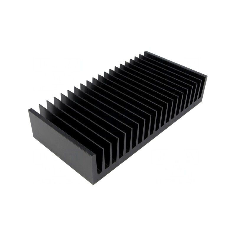 Radiator Extrudat cu Aripioare Negru 100mm x 200mm x 40mm | Electronic-mag.ro | Componente Electronice