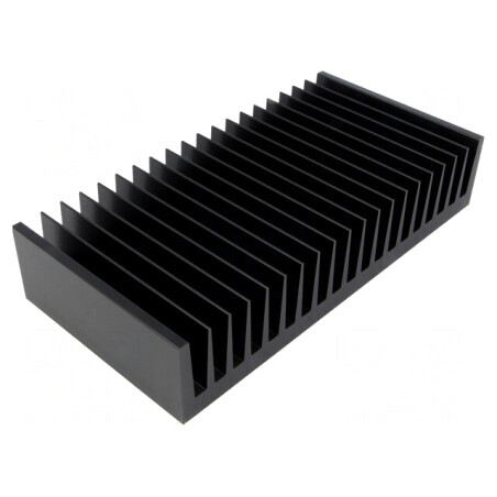 Radiator Extrudat cu Aripioare Negru 100mm x 200mm x 40mm | Electronic-mag.ro | Componente Electronice