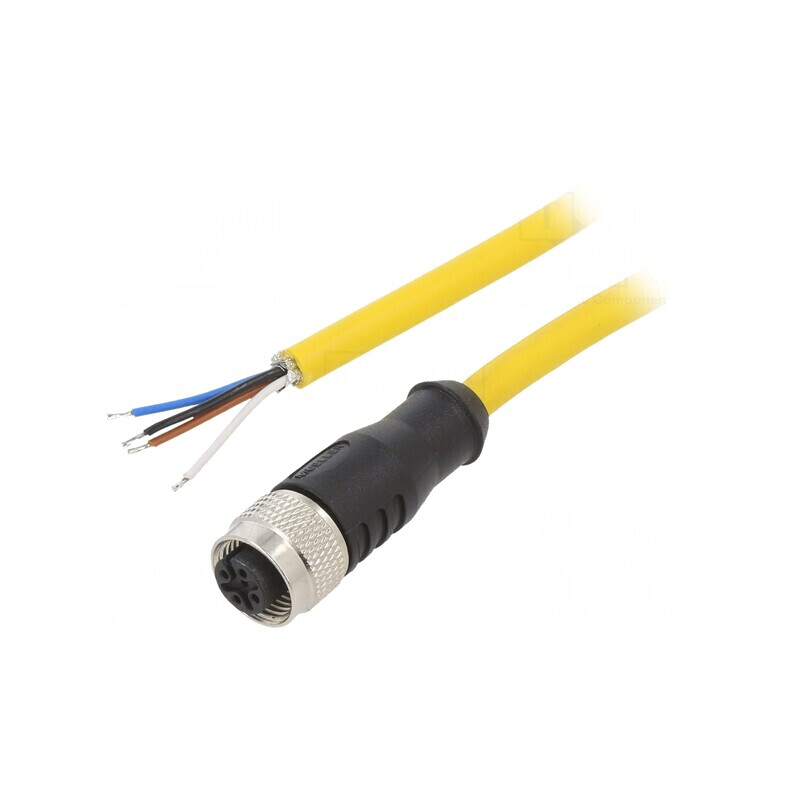 Cablu Conectare M12 4PIN 5m 250VAC 4A PVC | Electronic-mag.ro | Componente Electronice
