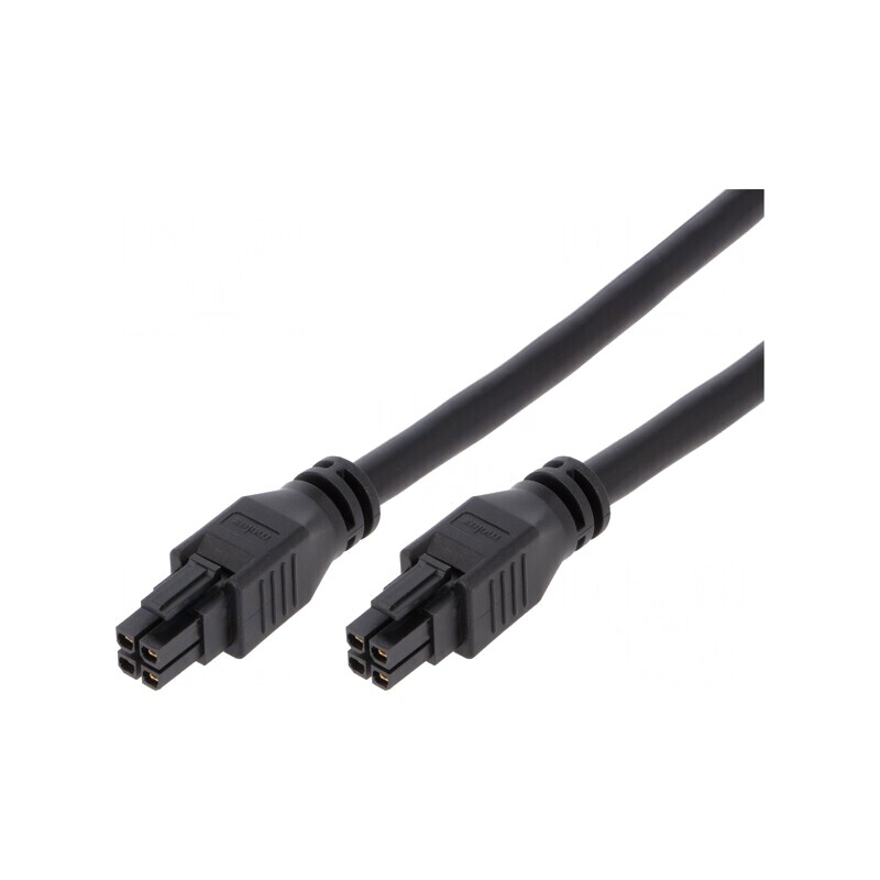 Cablu Mega-Fit Mamă 4P 0,5m 15A PVC Aurit | Electronic-mag.ro | Componente Electronice