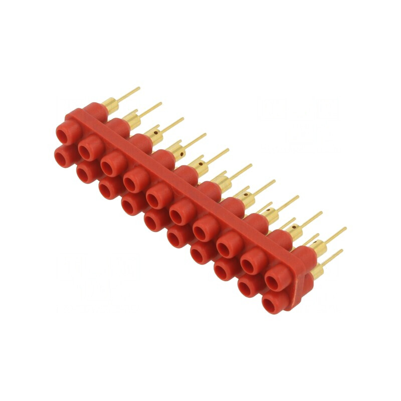 Bloc multipriză banană 2mm roşie 20 prize | Electronic-mag.ro | Componente Electronice