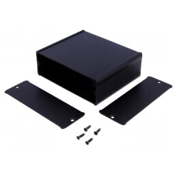 Carcasă aluminiu neagră TUF 120x100x42mm | Electronic-mag.ro | Componente Electronice