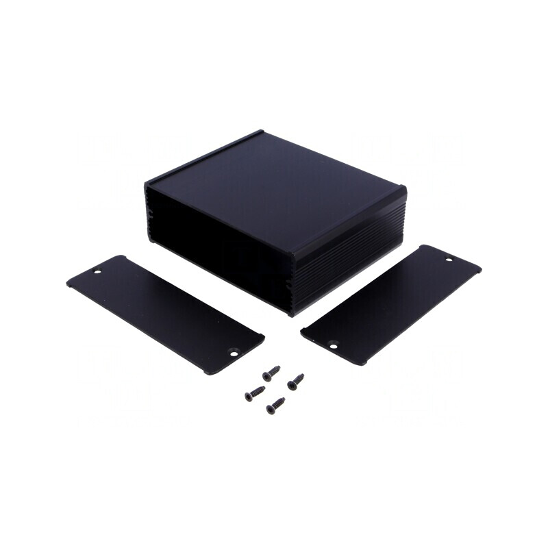 Carcasă aluminiu neagră TUF 120x100x42mm | Electronic-mag.ro | Componente Electronice