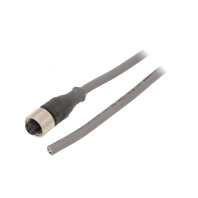 Cablu de conectare M12 5 PIN drept 5m 63VAC 2,5A PVC | Electronic-mag.ro | Componente Electronice