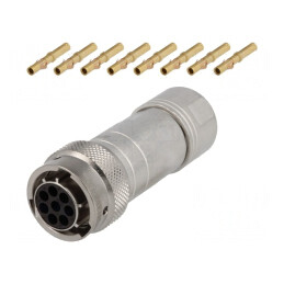 Conector circular RT360 mufă mamă crimpat pe cablu 8 pini 13A | Electronic-mag.ro | Componente Electronice