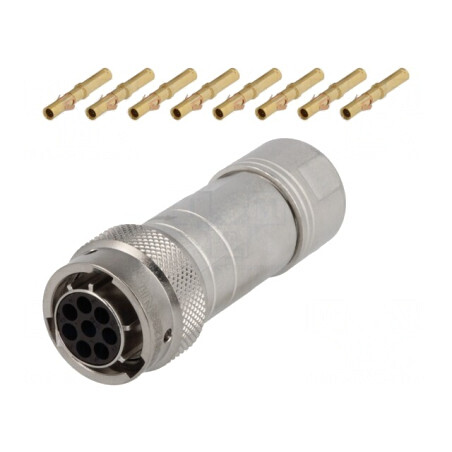 Conector circular RT360 mufă mamă crimpat pe cablu 8 pini 13A | Electronic-mag.ro | Componente Electronice